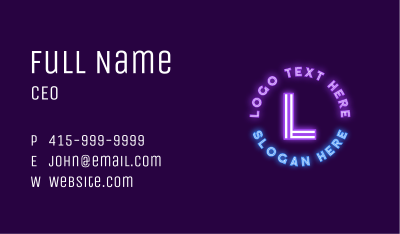 Bright Neon Lettermark Business Card Image Preview