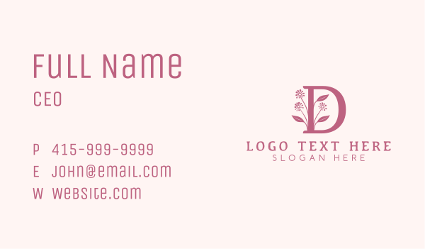 Nature Beauty Spa Letter D Business Card Design Image Preview