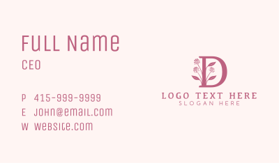 Nature Beauty Spa Letter D Business Card Image Preview