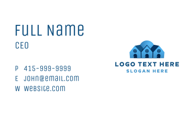 Blue Village House Business Card Image Preview