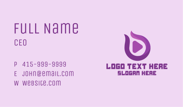 Purple Media Player Business Card Design Image Preview