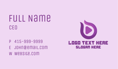 Purple Media Player Business Card Image Preview