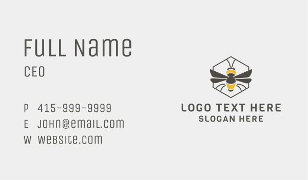 Bee Wings Hexagon Business Card Design Image Preview