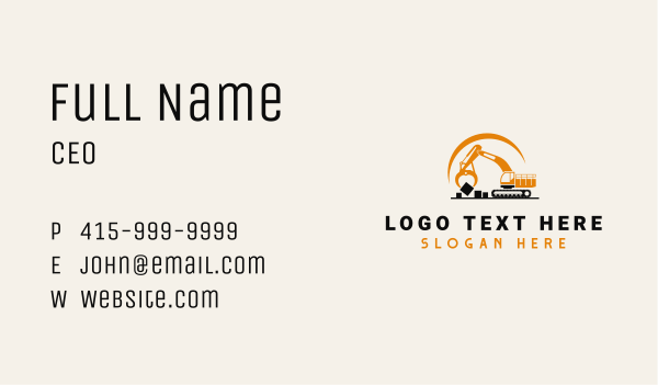 Log Loader Construction Machine Business Card Design Image Preview