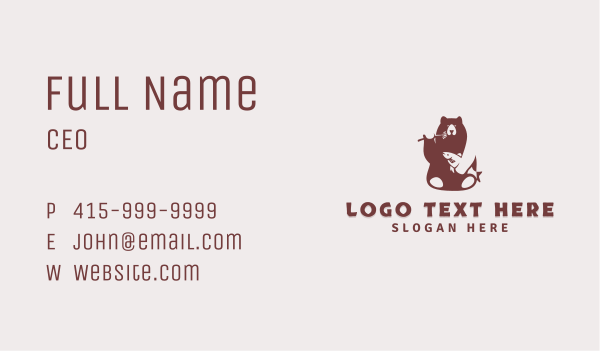 Bear Fish Wildlife Business Card Design Image Preview