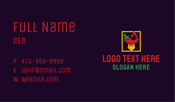 Hot Chili Pepper Business Card Design Image Preview