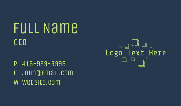 Technology Pixel Wordmark Business Card Design Image Preview