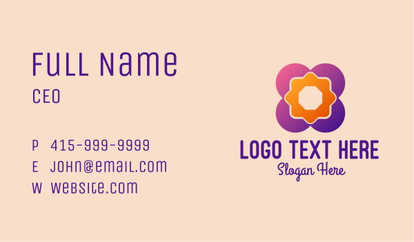Geometric Flower Tile  Business Card Design Image Preview