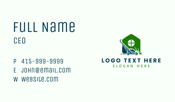 House Grass Mower  Business Card Design Image Preview