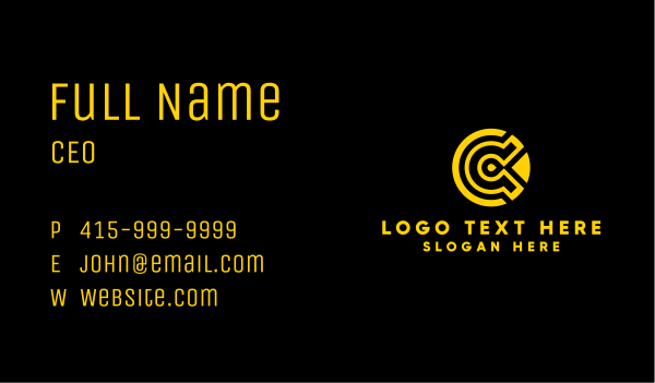 Yellow Tech Letter C Business Card Design Image Preview