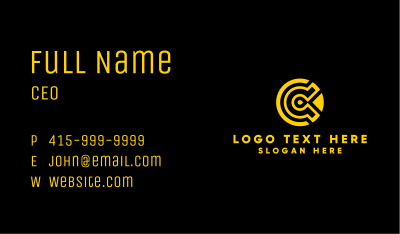 Yellow Tech Letter C Business Card Image Preview