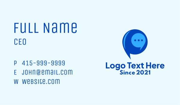 Messaging Chat Bubble Business Card Design Image Preview