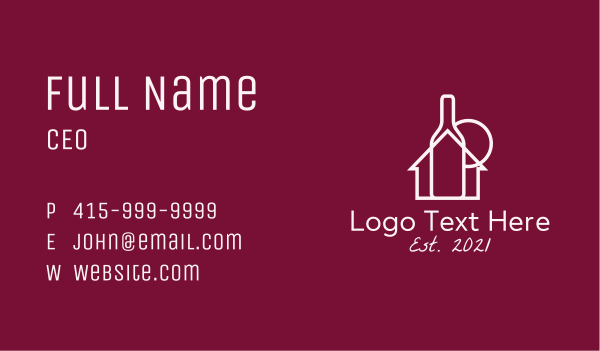 Wine Bottle House  Business Card Design Image Preview