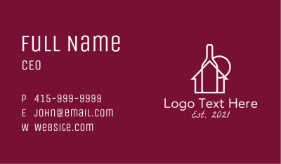 Wine Bottle House  Business Card