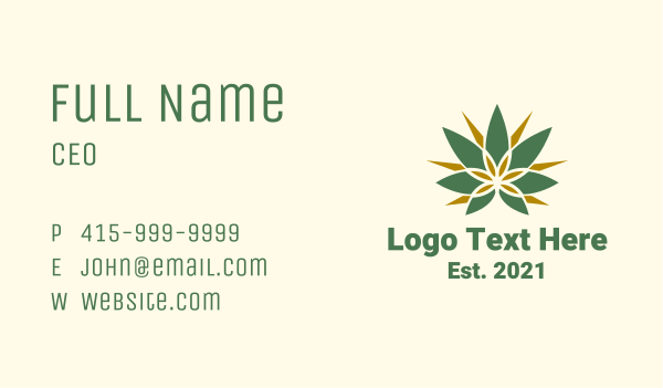 Weed Cannabis Fan  Business Card Design Image Preview