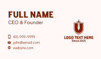 Knight Shield Sword  Business Card Image Preview