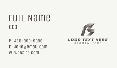 Builder Structure Origami Letter B Business Card Image Preview