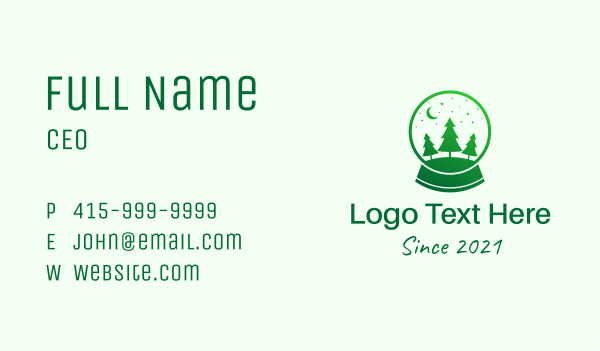 Green Snowball Lamp Business Card Design Image Preview
