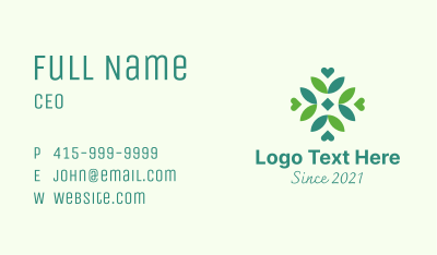 Sustainable Leaf Pattern Business Card Image Preview