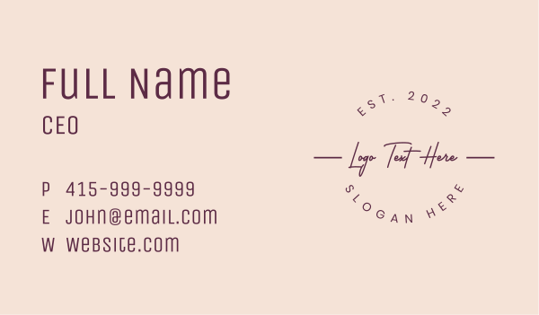 Premium Feminine Wordmark Business Card Design Image Preview