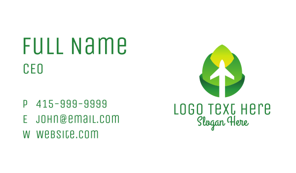 Green Flower Plane  Business Card Design Image Preview