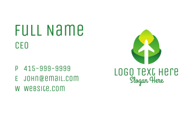 Green Flower Plane  Business Card Image Preview