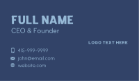 Generic Simple Wordmark Business Card Design