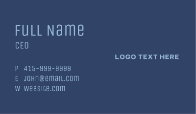 Generic Simple Wordmark Business Card Image Preview