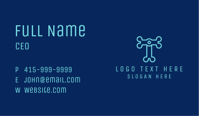 Letter T Electronics Business Card Image Preview