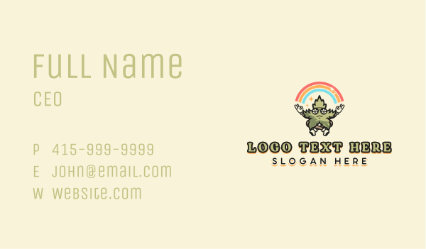 Rainbow Marijuana Hippie Business Card Design Image Preview