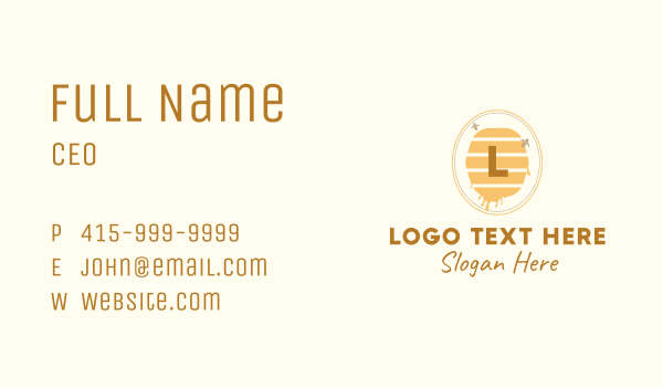 Honey Beehive Letter Business Card Design Image Preview