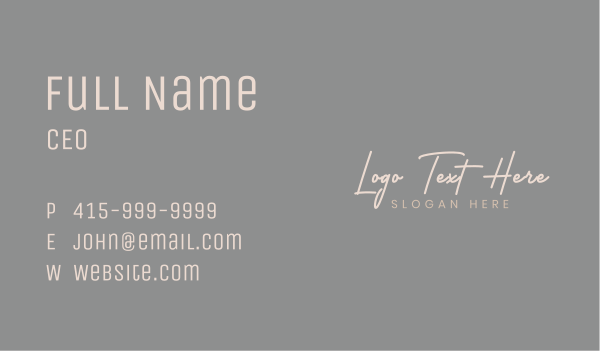 Generic Signature Wordmark Business Card Design Image Preview