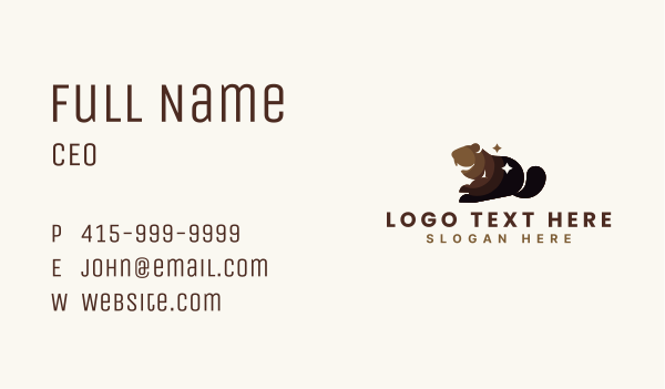 Beaver Wildlife Animal Business Card Design Image Preview