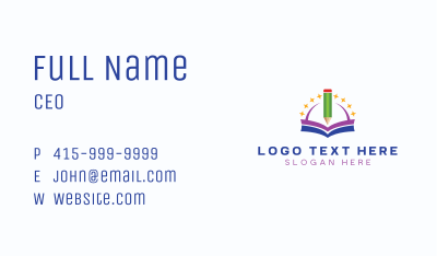 Learning Kindergarten Daycare Business Card Image Preview