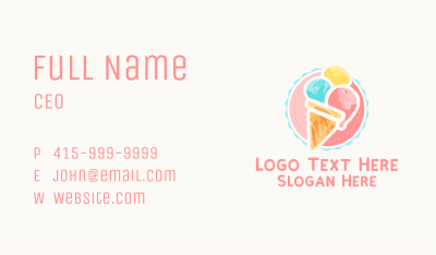 Pastel Ice Cream Business Card
