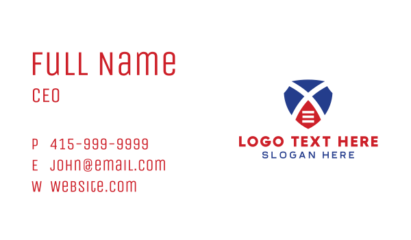 Shield Letter X  Business Card Design Image Preview
