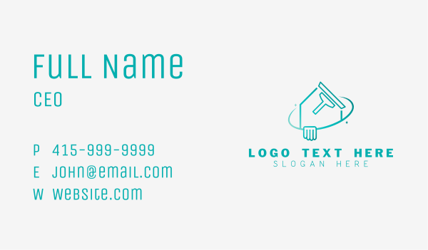 Green Squeegee House Business Card Design Image Preview