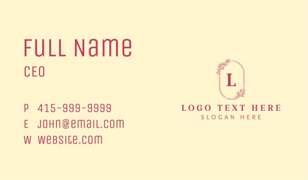 Elegant Floral Letter Shop Business Card Design Image Preview