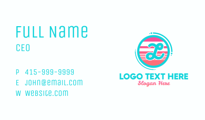 Retro Gradient Letter Business Card Image Preview