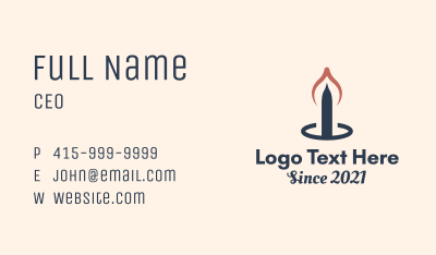 Religious Candlestick  Business Card
