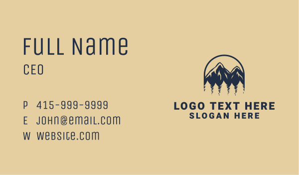 Forest Mountain Peak Business Card Design Image Preview