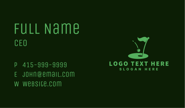 Golf Ball Flag Business Card Design Image Preview