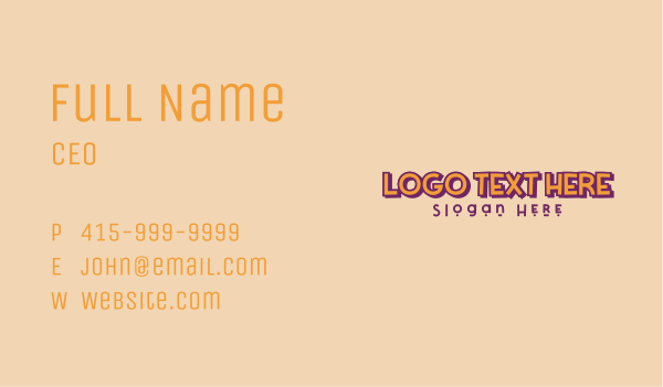 Fun Daycare Wordmark Business Card Design Image Preview