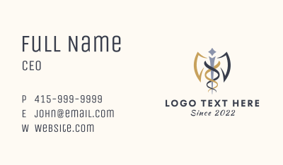 Medical Winged Staff Business Card Image Preview