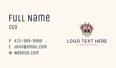 Heart Sugar Skull Business Card Image Preview
