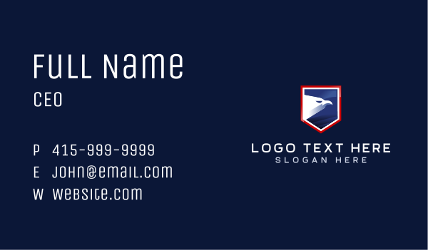 American Eagle Security Shield Business Card Design Image Preview