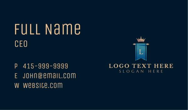 Royal Crown Banner Business Card Design Image Preview