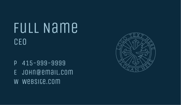 Peace Dove Crucifix Business Card Design Image Preview