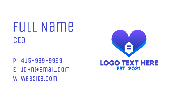 Heart Shelter House  Business Card Design Image Preview