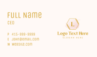 Hexagon Wreath Watercolor Lettermark Business Card Image Preview